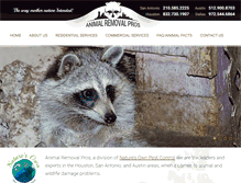 Tablet Screenshot of animalremovalpros.org